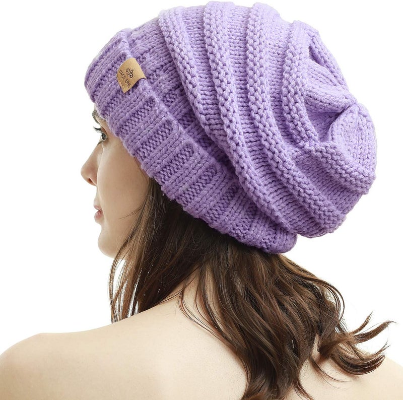 PAGE ONE Womens Winter Beanie Warm Cable Knit Hat Style Stretch Trendy Ribbed Chunky Cap - Image 2